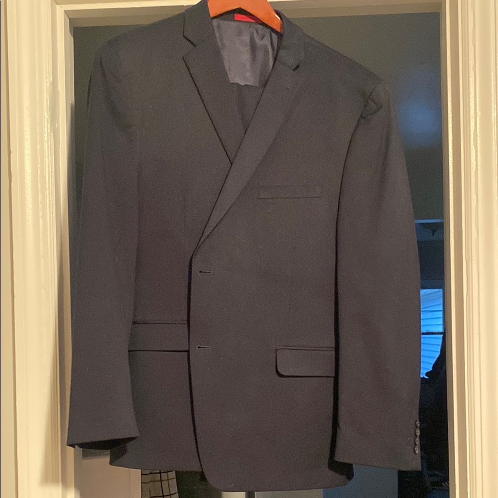Men's Classic Full Suit Dark Blue Jacket & Pants